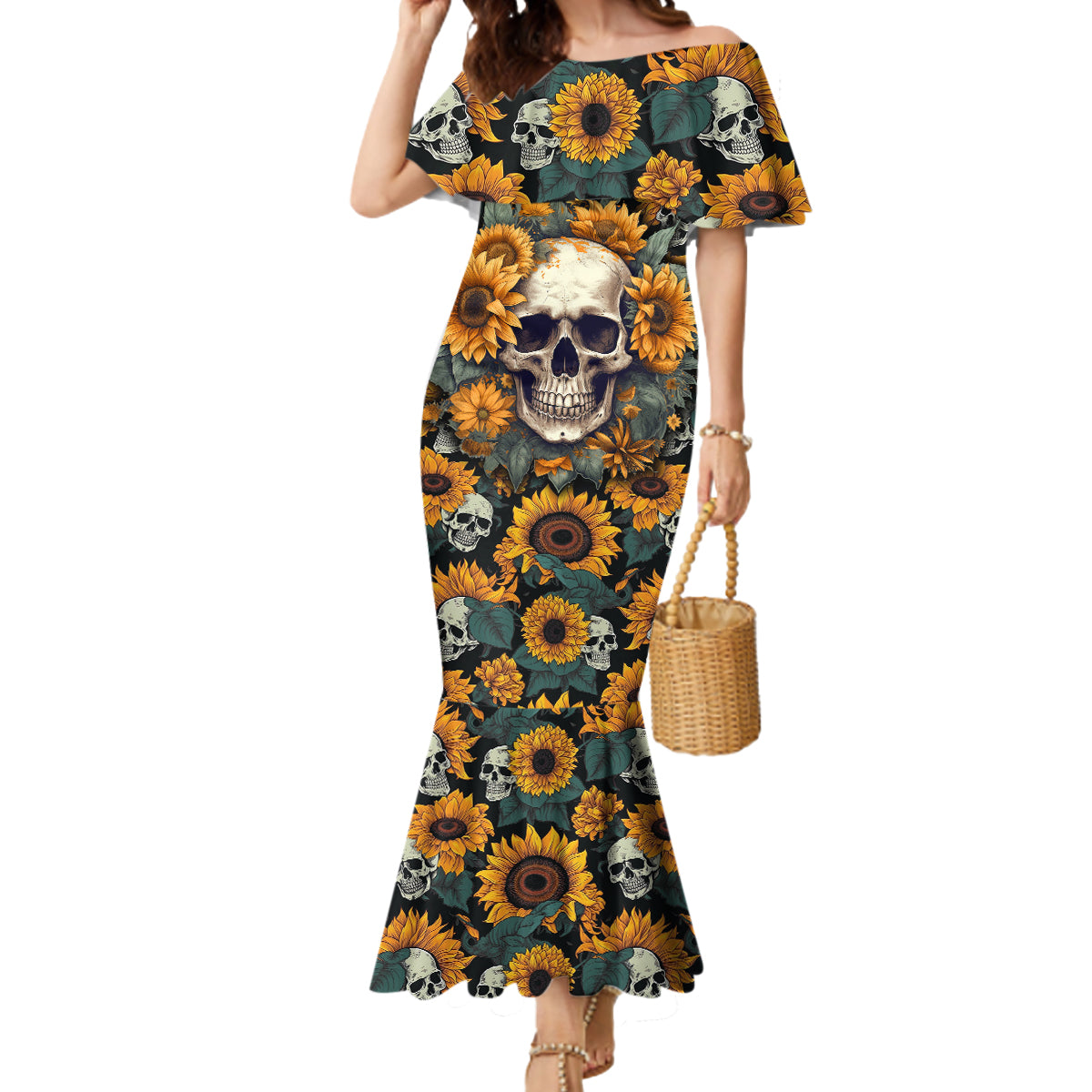 shine-like-a-sunflower-skull-mermaid-dress