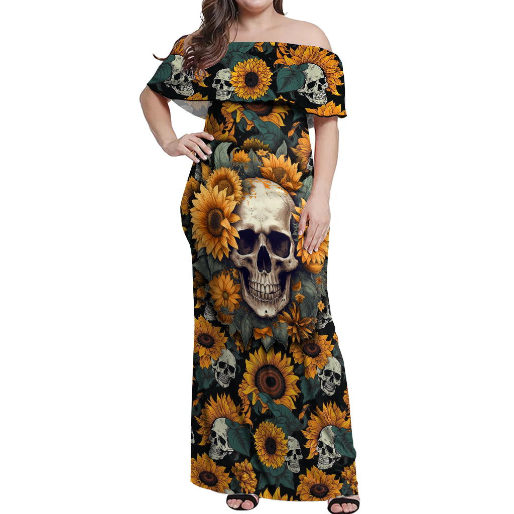 shine-like-a-sunflower-skull-off-shoulder-maxi-dress