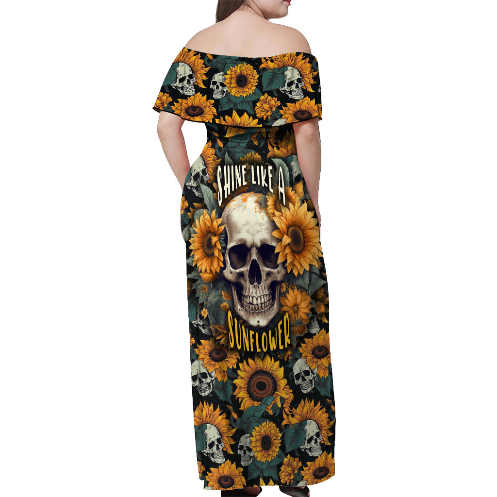 shine-like-a-sunflower-skull-off-shoulder-maxi-dress