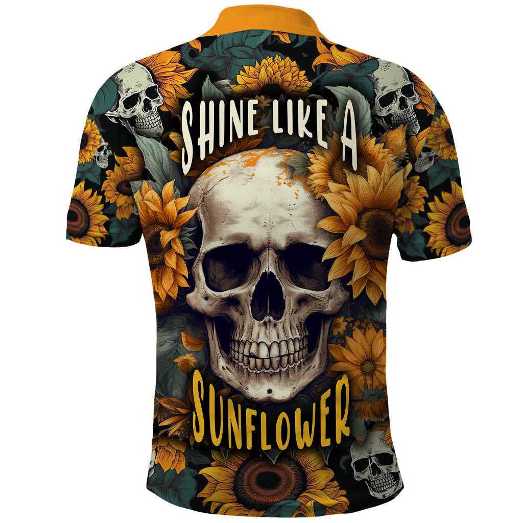 shine-like-a-sunflower-skull-polo-shirt