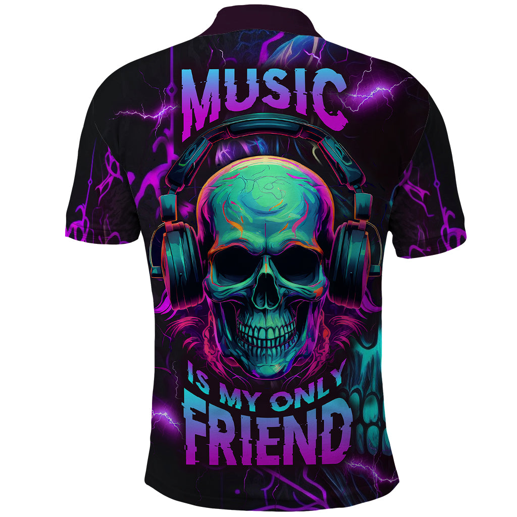 music-is-my-only-friend-skull-polo-shirt