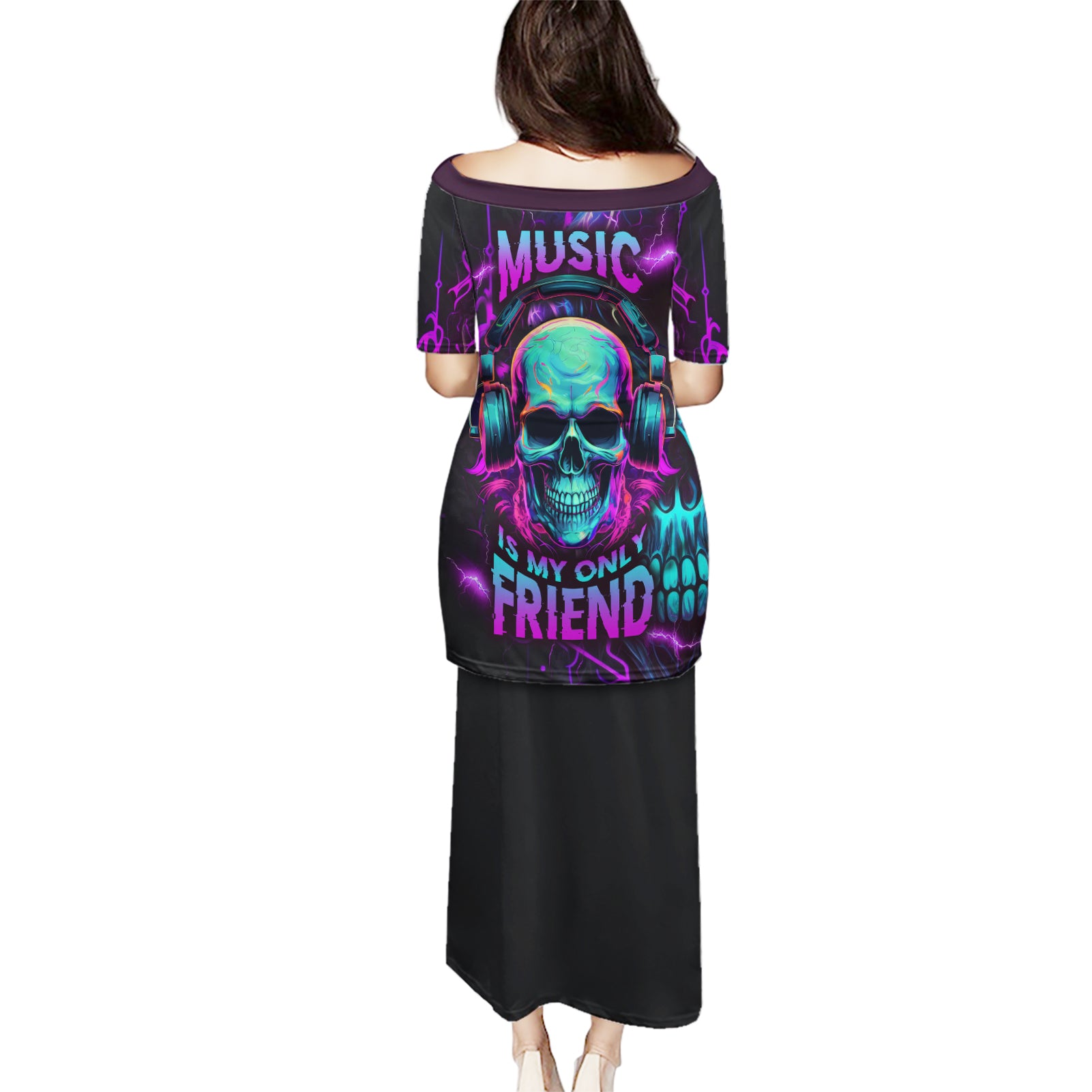 music-is-my-only-friend-skull-puletasi