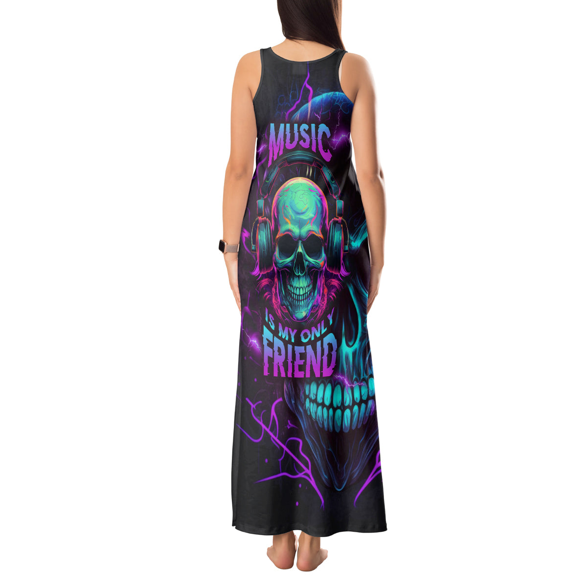 music-is-my-only-friend-skull-tank-maxi-dress