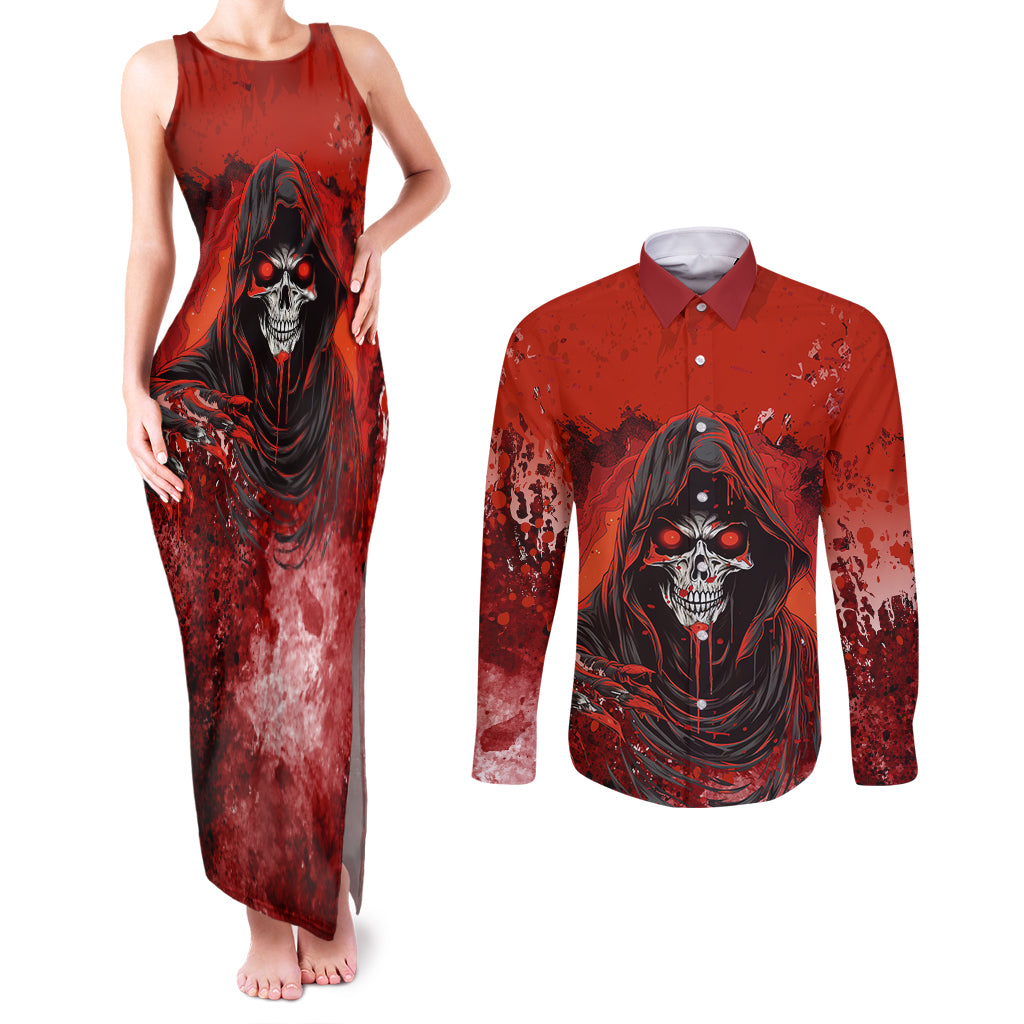 if-karma-doesnt-hit-you-trust-me-i-will-couples-matching-tank-maxi-dress-and-long-sleeve-button-shirts