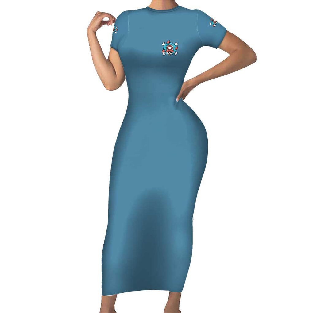 Tony Tony Chopper - Straw Hat -  One Piece Short Sleeve Bodycon Dress Anime Style