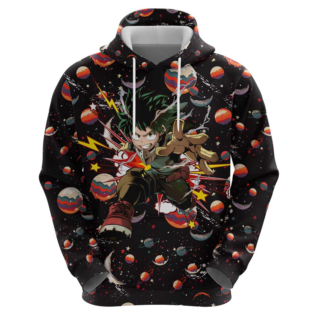 Retro Universe Deku My Hero Academia Hoodie Anime Mid Cosmic Pattern Style