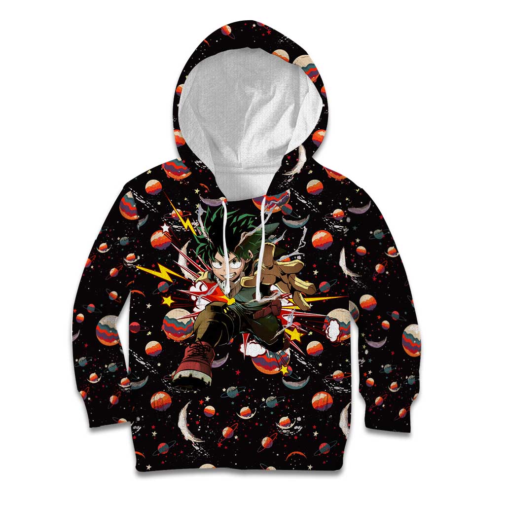 Retro Universe Deku My Hero Academia Kid Hoodie Anime Mid Cosmic Pattern Style