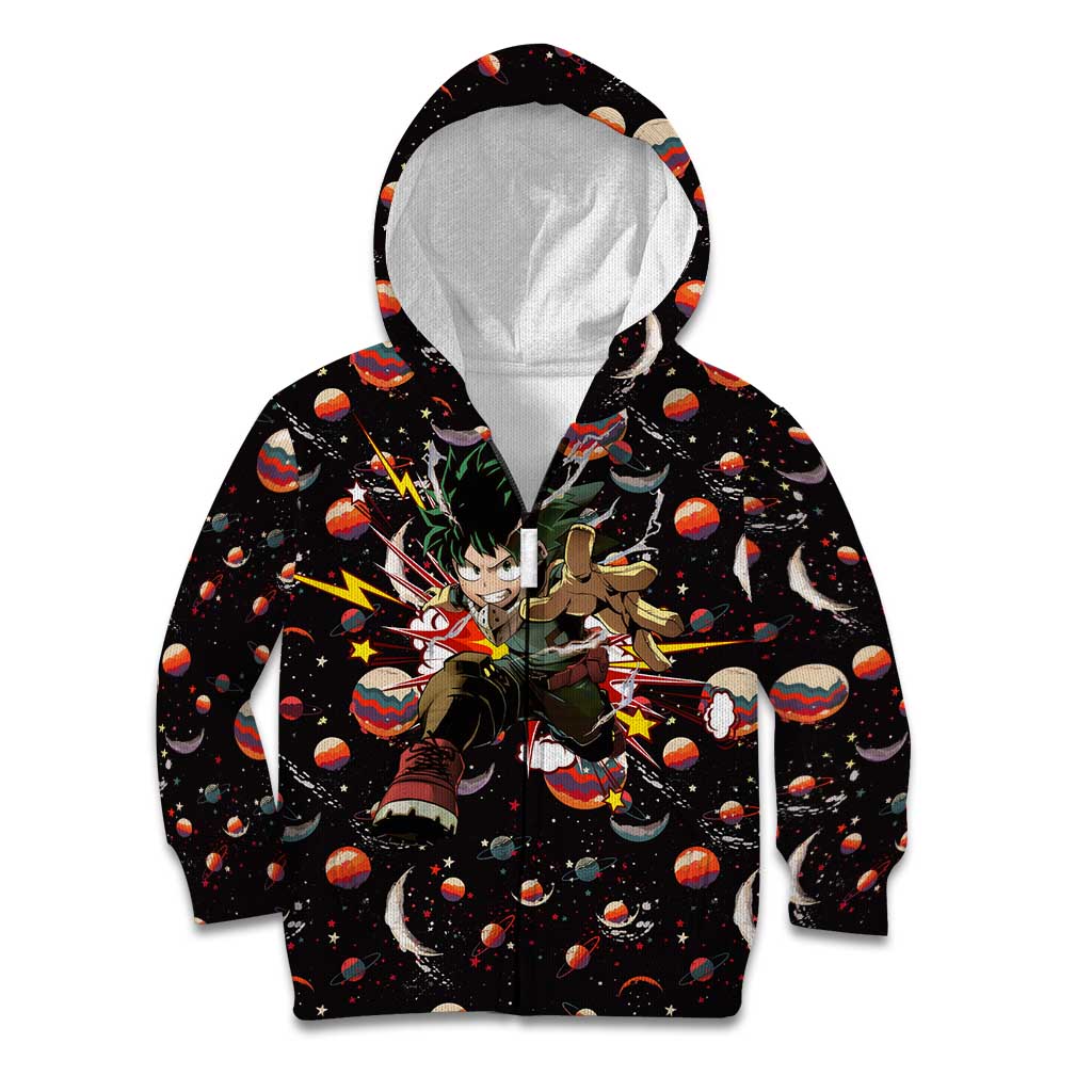 Retro Universe Deku My Hero Academia Kid Hoodie Anime Mid Cosmic Pattern Style