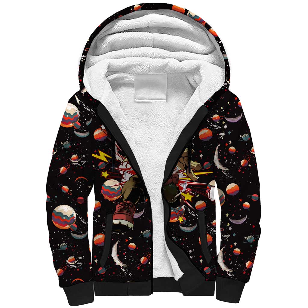 Retro Universe Deku My Hero Academia Sherpa Hoodie Anime Mid Cosmic Pattern Style