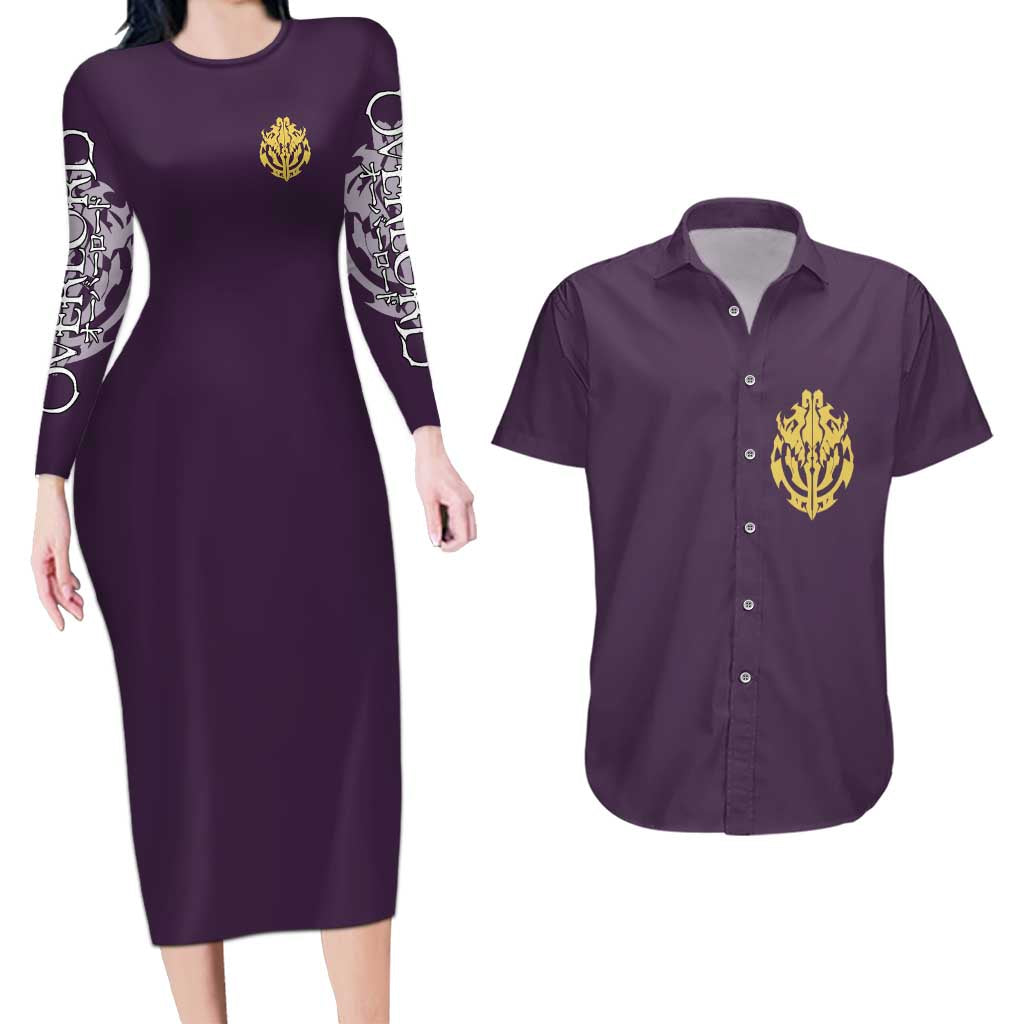 Ainz Ooal Gown Overlord Couples Matching Long Sleeve Bodycon Dress and Hawaiian Shirt Anime Style