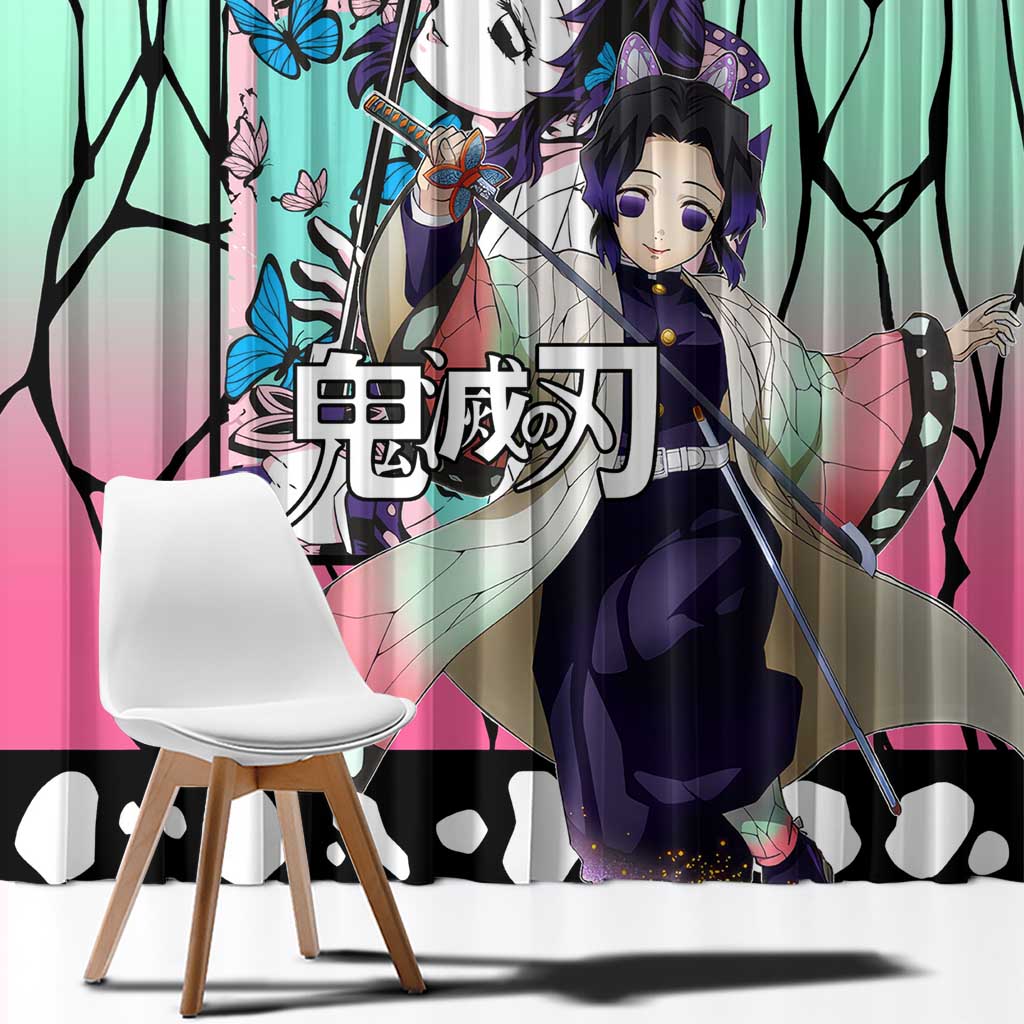 Kocho Shinobu Haori Demon Slayer Window Curtain Anime Style