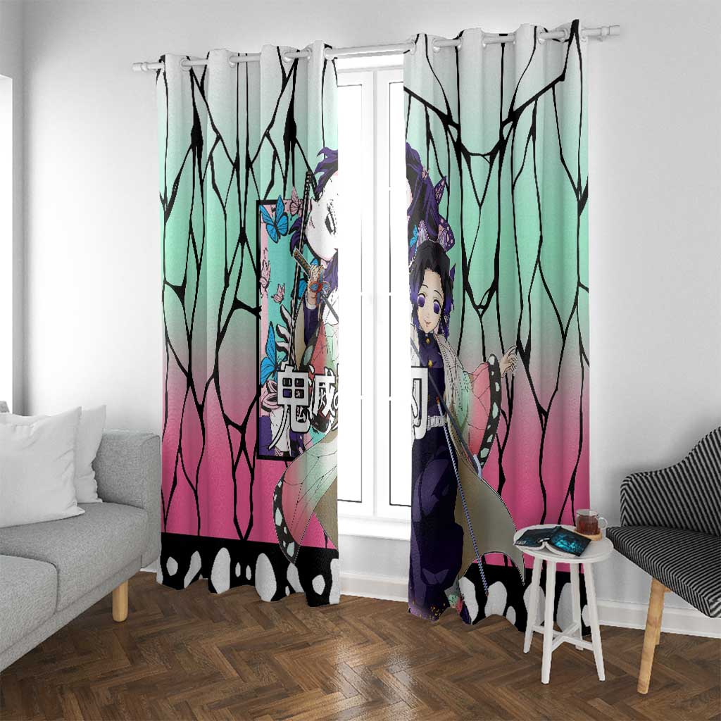 Kocho Shinobu Haori Demon Slayer Window Curtain Anime Style