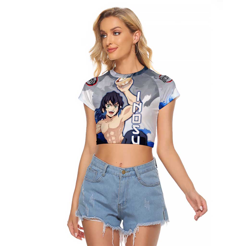 Inosuke - Demon Slayer Raglan Cropped T Shirt Anime Style
