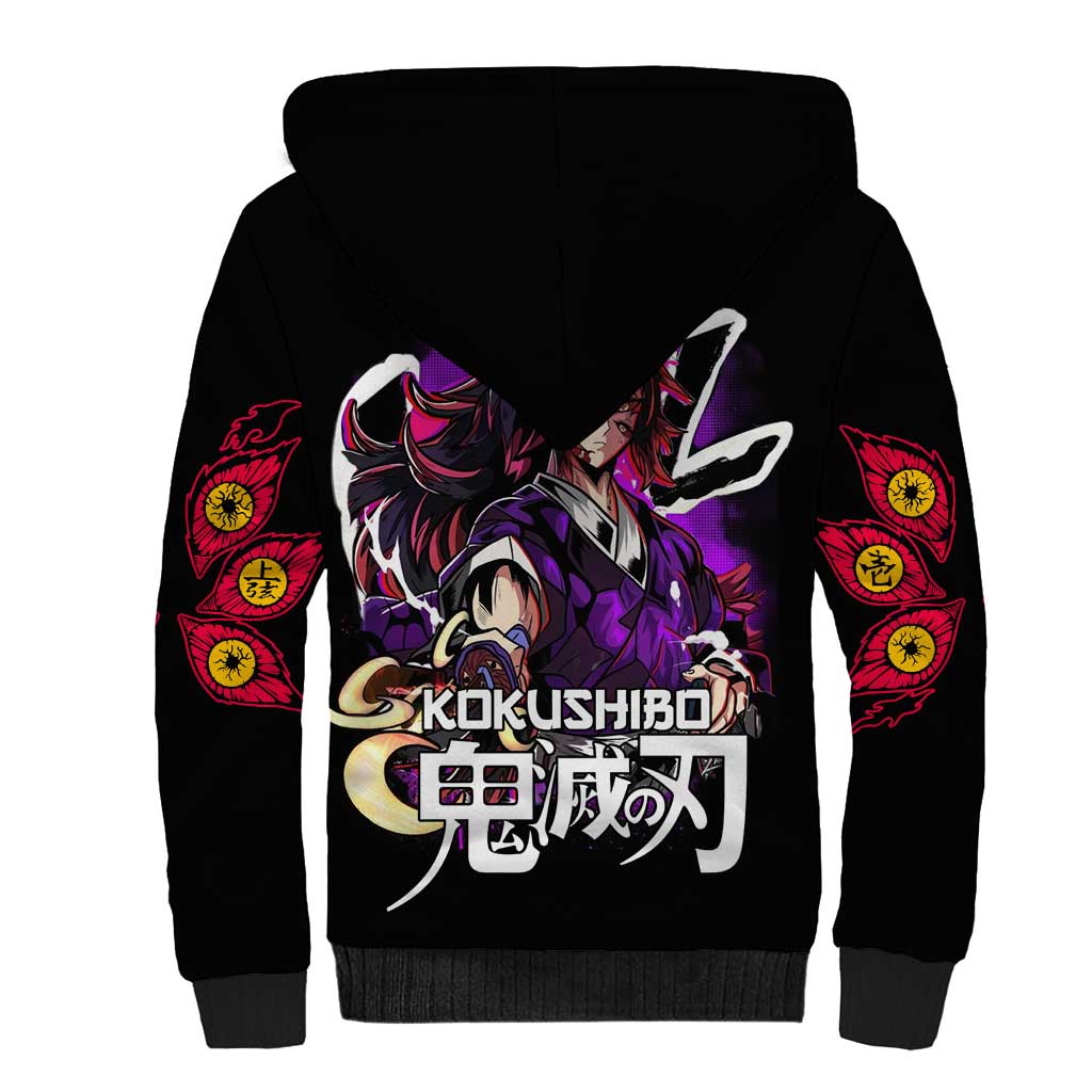 Kokushibo Demon Slayer Sherpa Hoodie Anime Style TS04