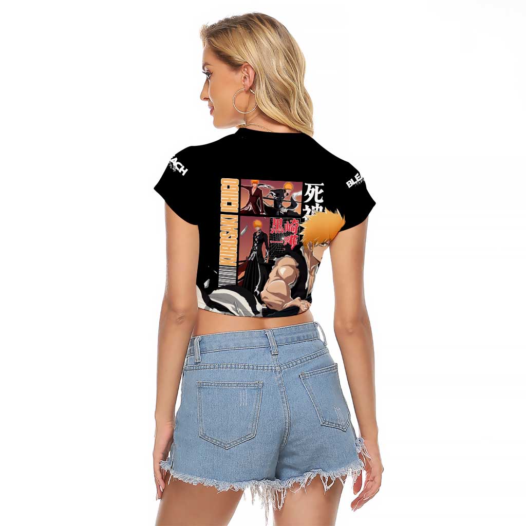 Kurosaki Ichigo TYBWA V3 Bleach Raglan Cropped T Shirt Anime Style