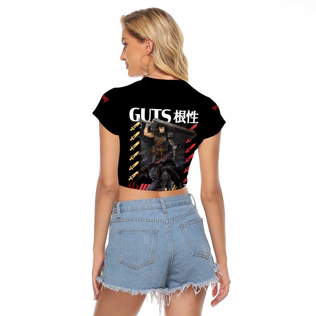 Guts V2 Berserk Ball Raglan Cropped T Shirt Anime Style