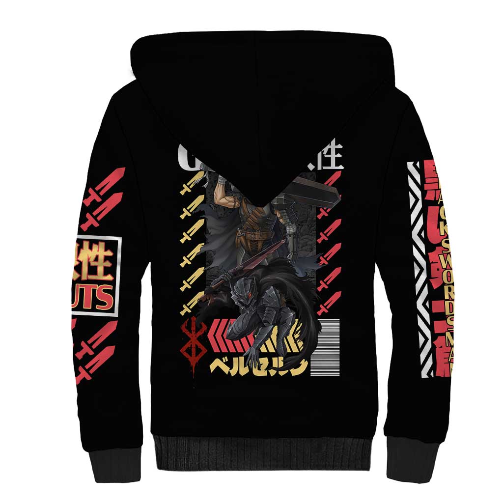 Guts V2 Berserk Ball Sherpa Hoodie Anime Style