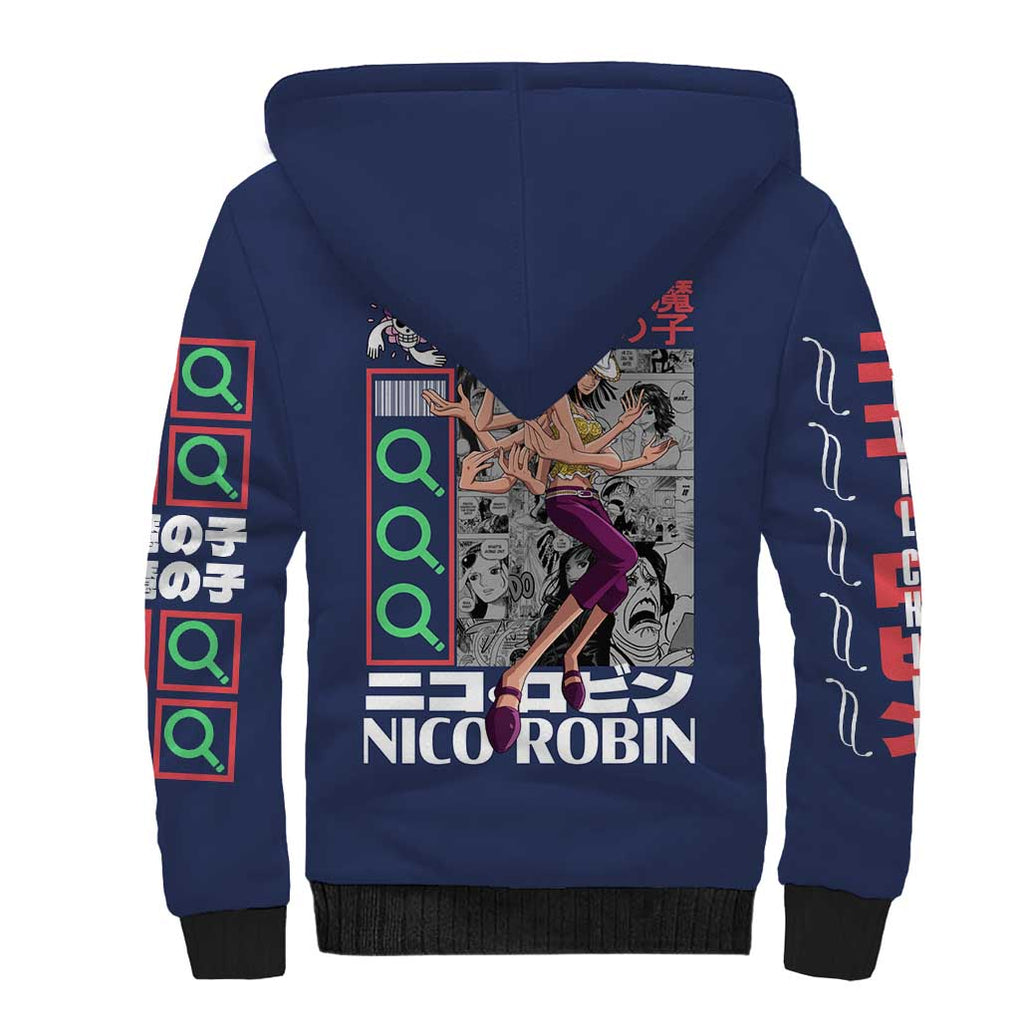 Nico Robin - Straw Hat Team - One Piece Sherpa Hoodie Anime Style