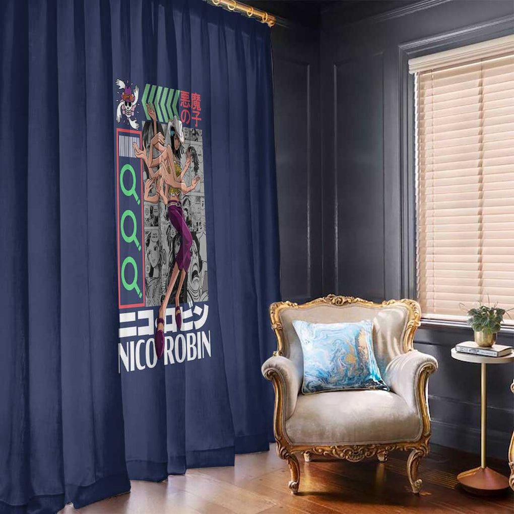 Nico Robin - Straw Hat Team - One Piece Window Curtain Anime Style