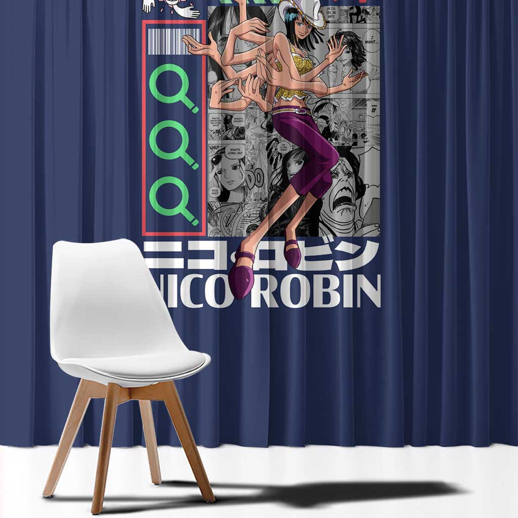 Nico Robin - Straw Hat Team - One Piece Window Curtain Anime Style