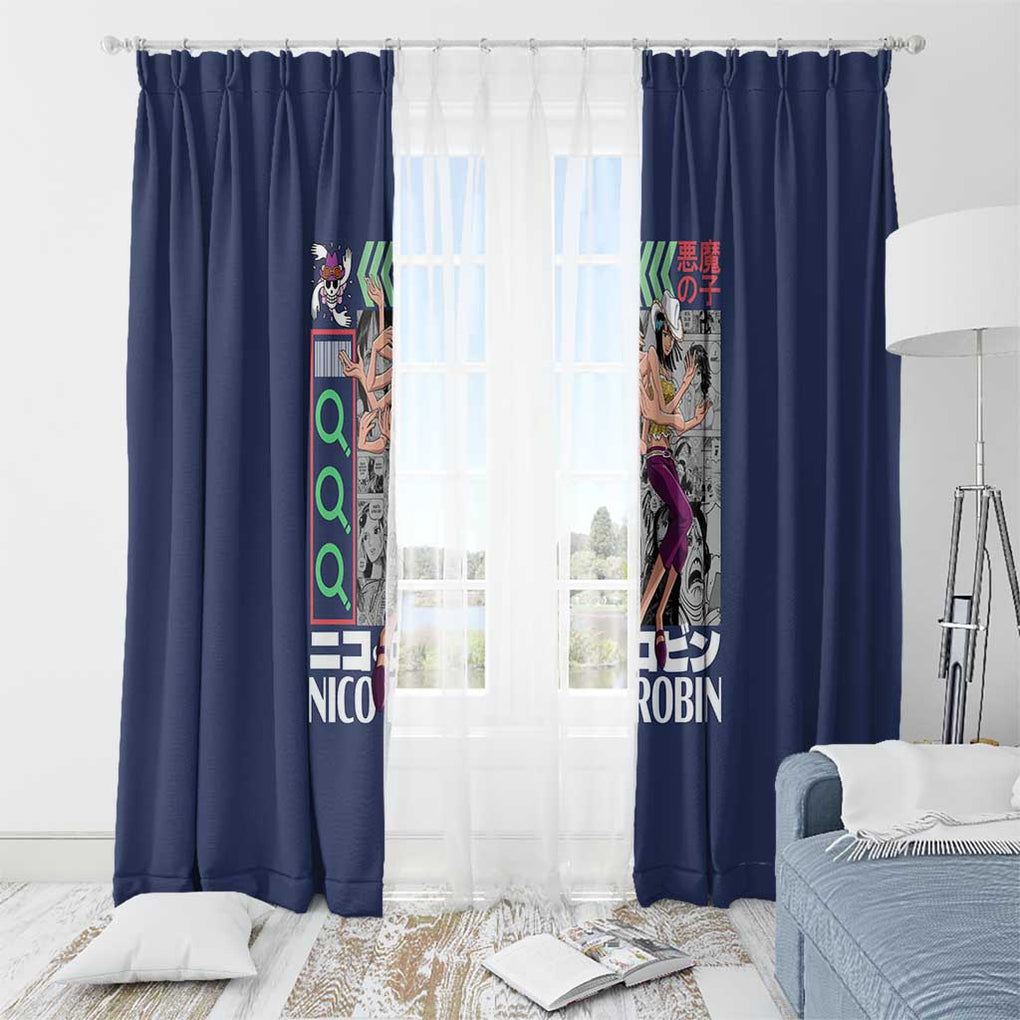 Nico Robin - Straw Hat Team - One Piece Window Curtain Anime Style