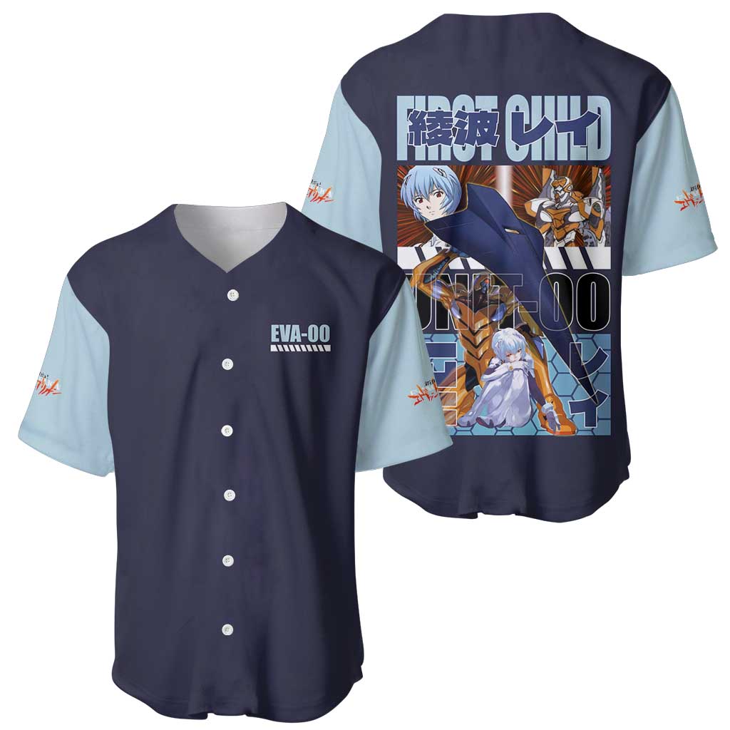 Rei Ayanami x Eva 00 Neon Genesis Evangelion Baseball Jersey Anime Style