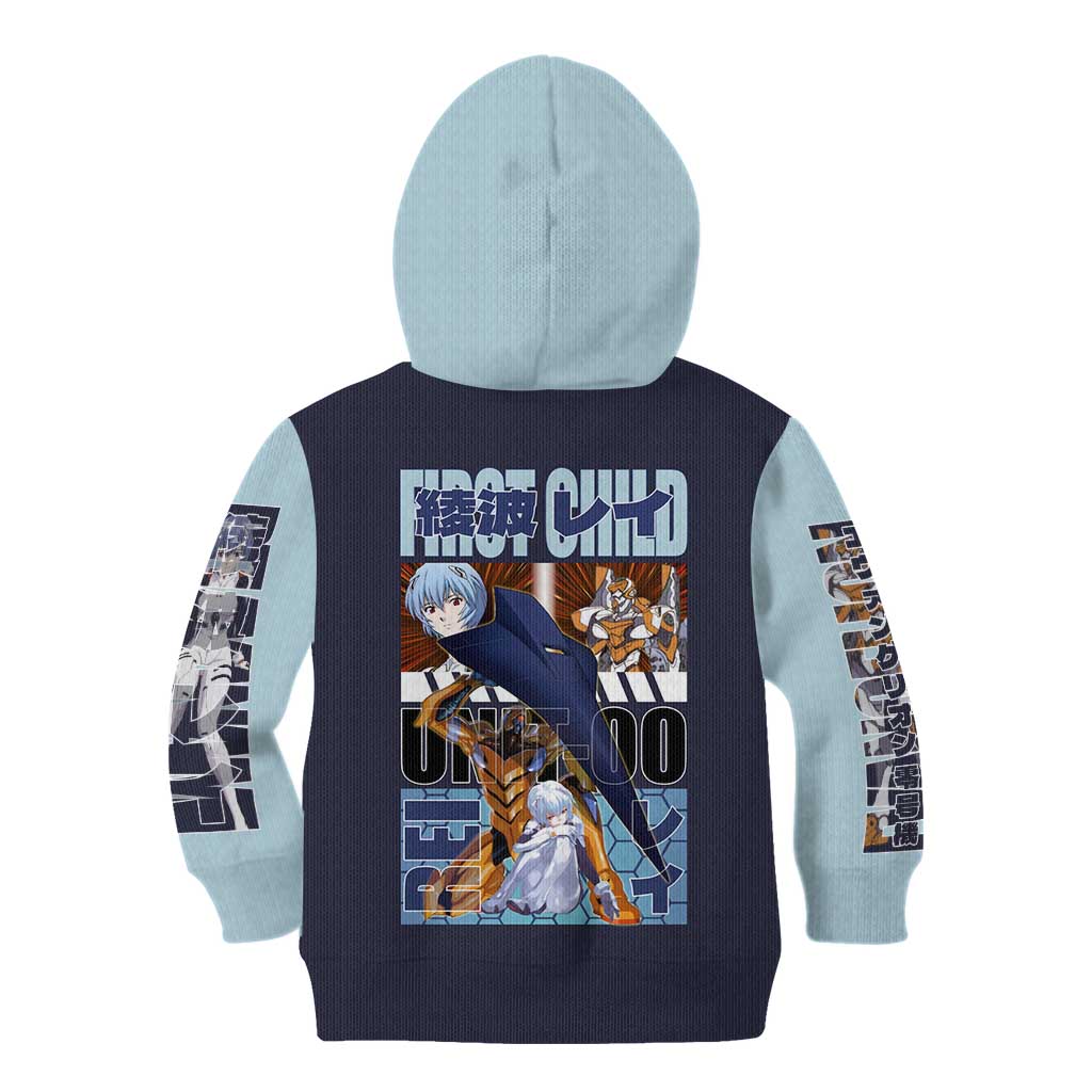 Rei Ayanami x Eva 00 Neon Genesis Evangelion Kid Hoodie Anime Style