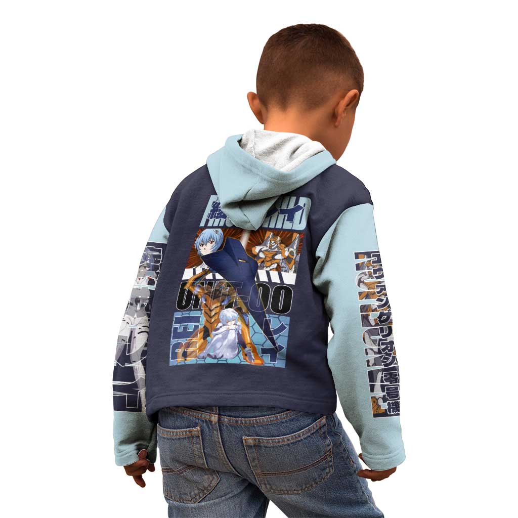 Rei Ayanami x Eva 00 Neon Genesis Evangelion Kid Hoodie Anime Style