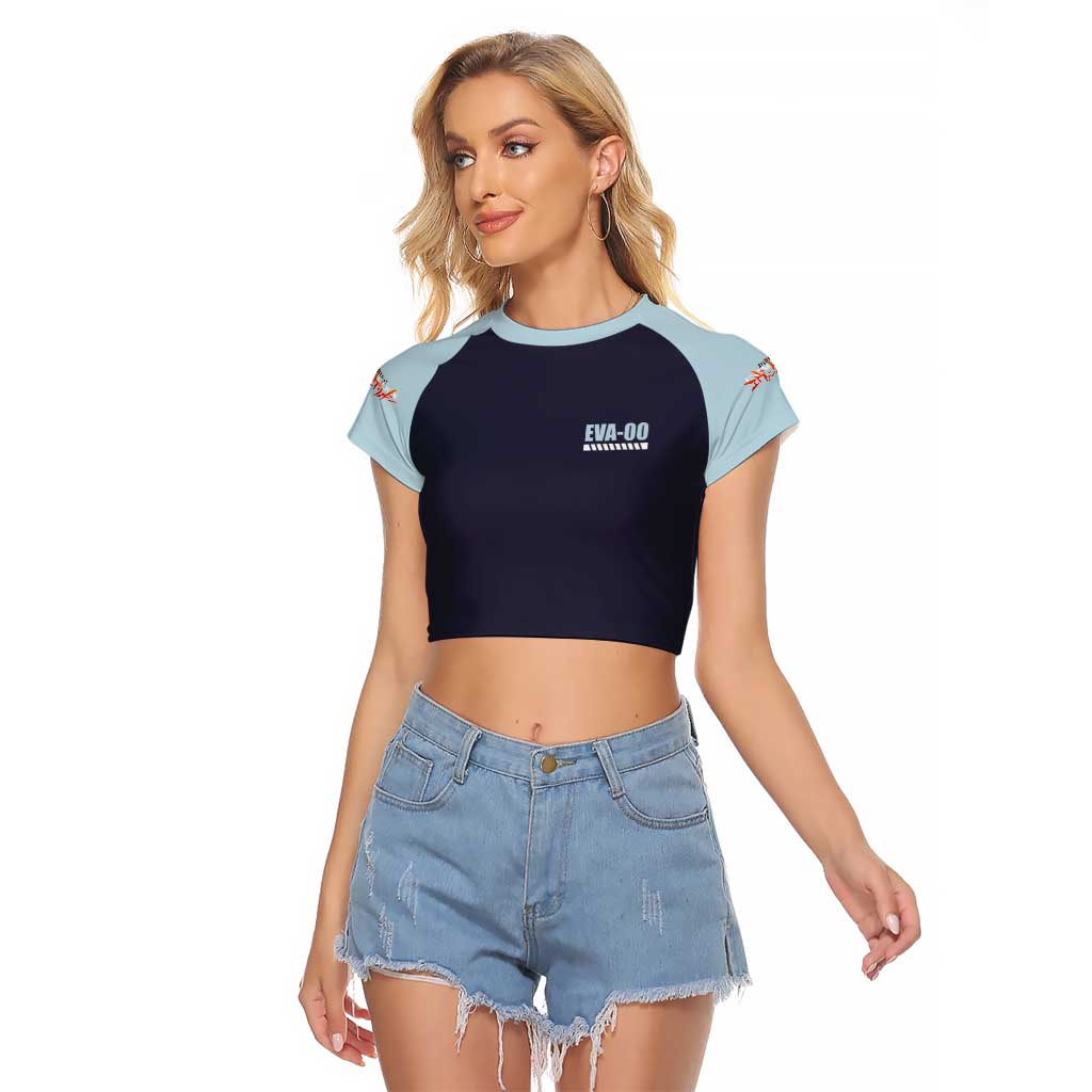 Rei Ayanami x Eva 00 Neon Genesis Evangelion Raglan Cropped T Shirt Anime Style