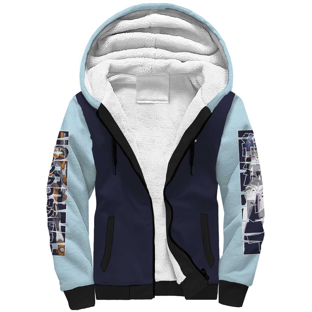 Rei Ayanami x Eva 00 Neon Genesis Evangelion Sherpa Hoodie Anime Style