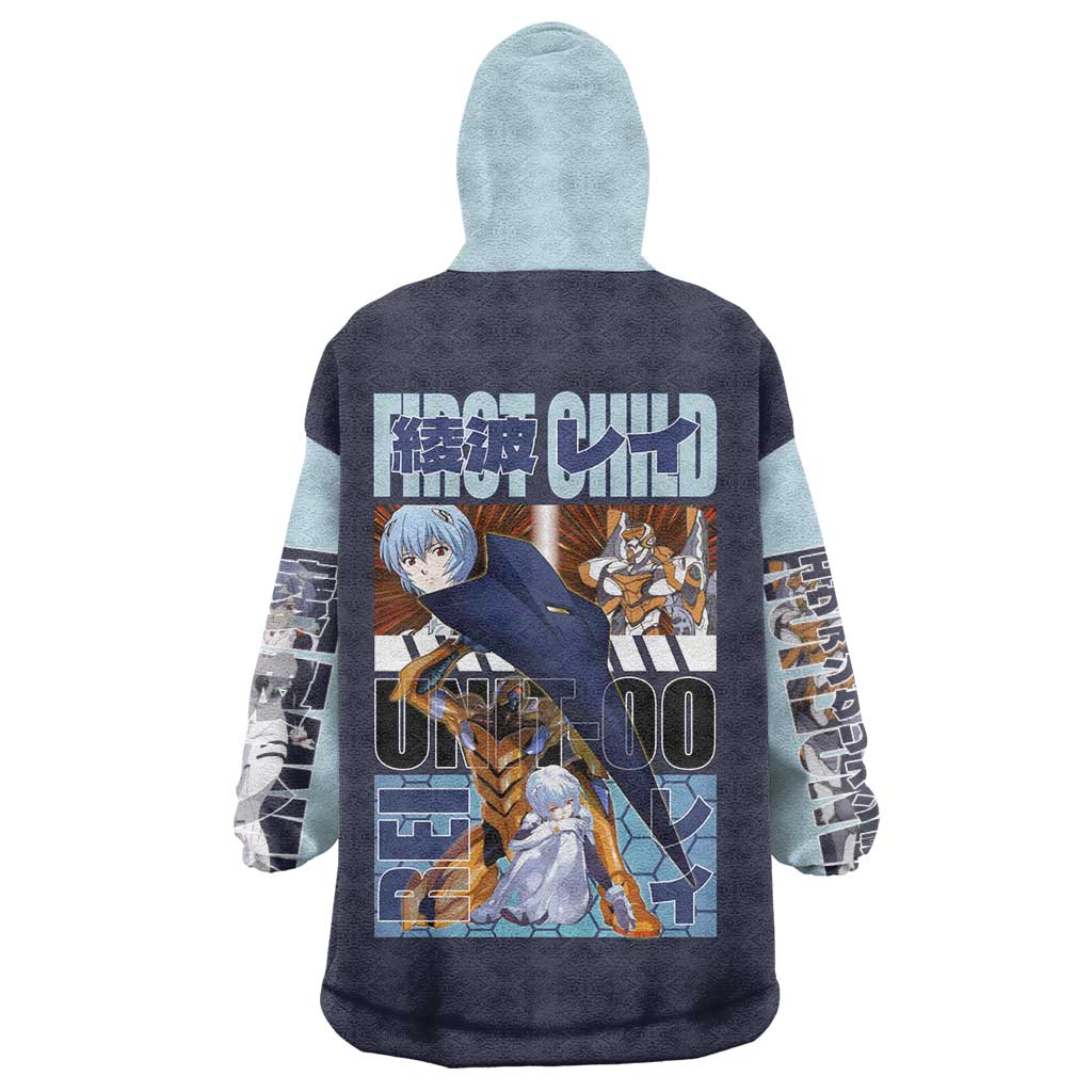 Rei Ayanami x Eva 00 Neon Genesis Evangelion Wearable Blanket Hoodie Anime Style