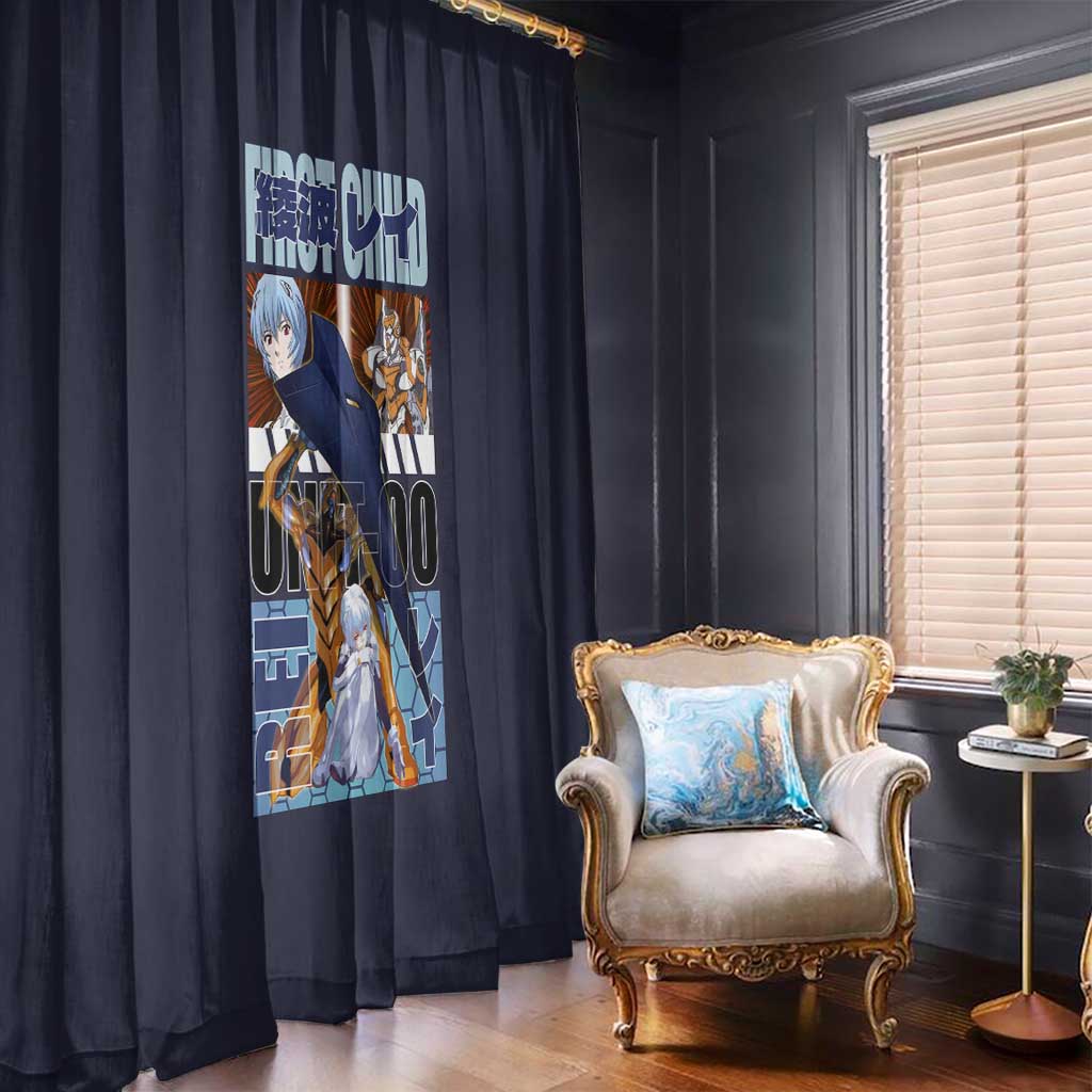 Rei Ayanami x Eva 00 Neon Genesis Evangelion Window Curtain Anime Style