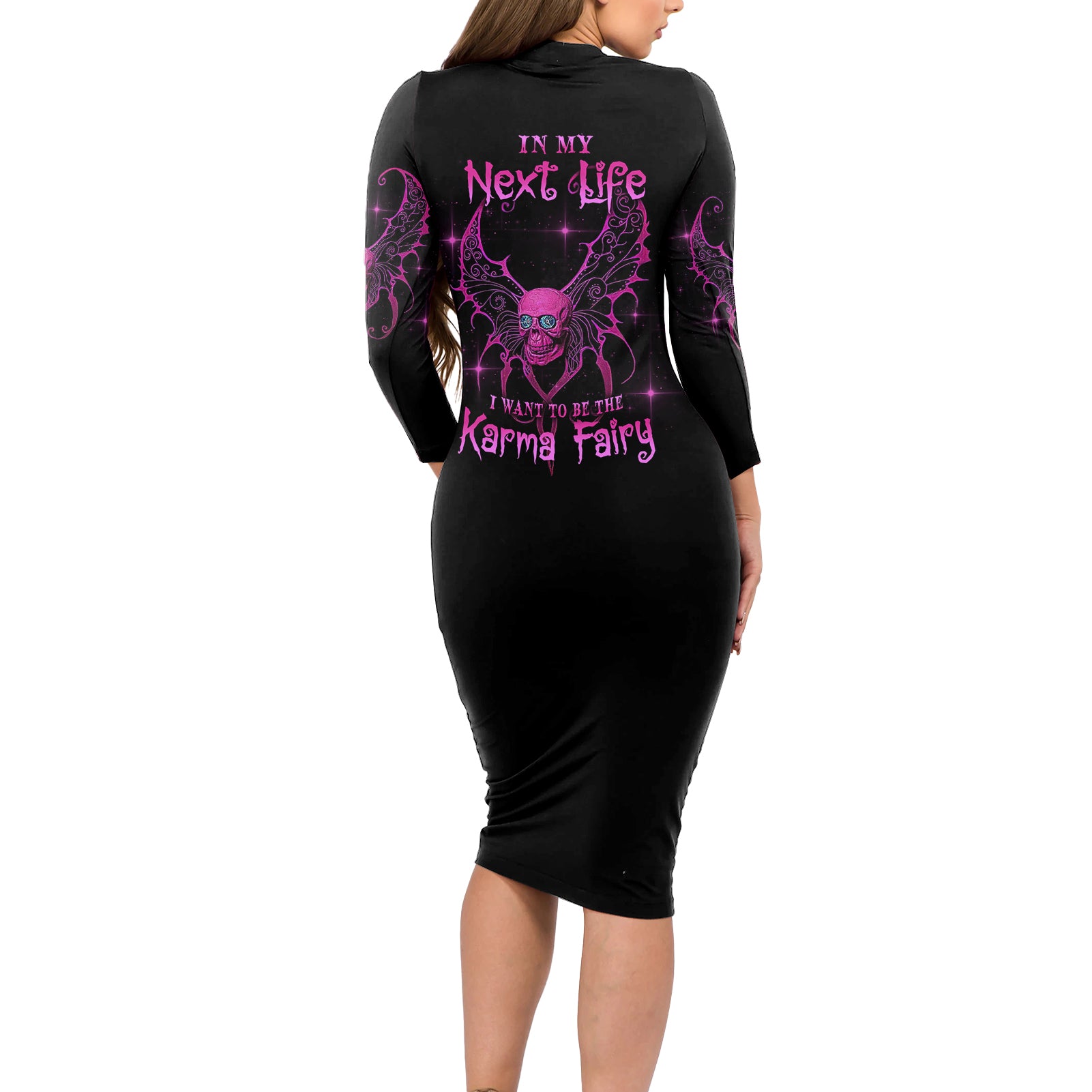 karma-fairy-skul-long-sleeve-bodycon-dress