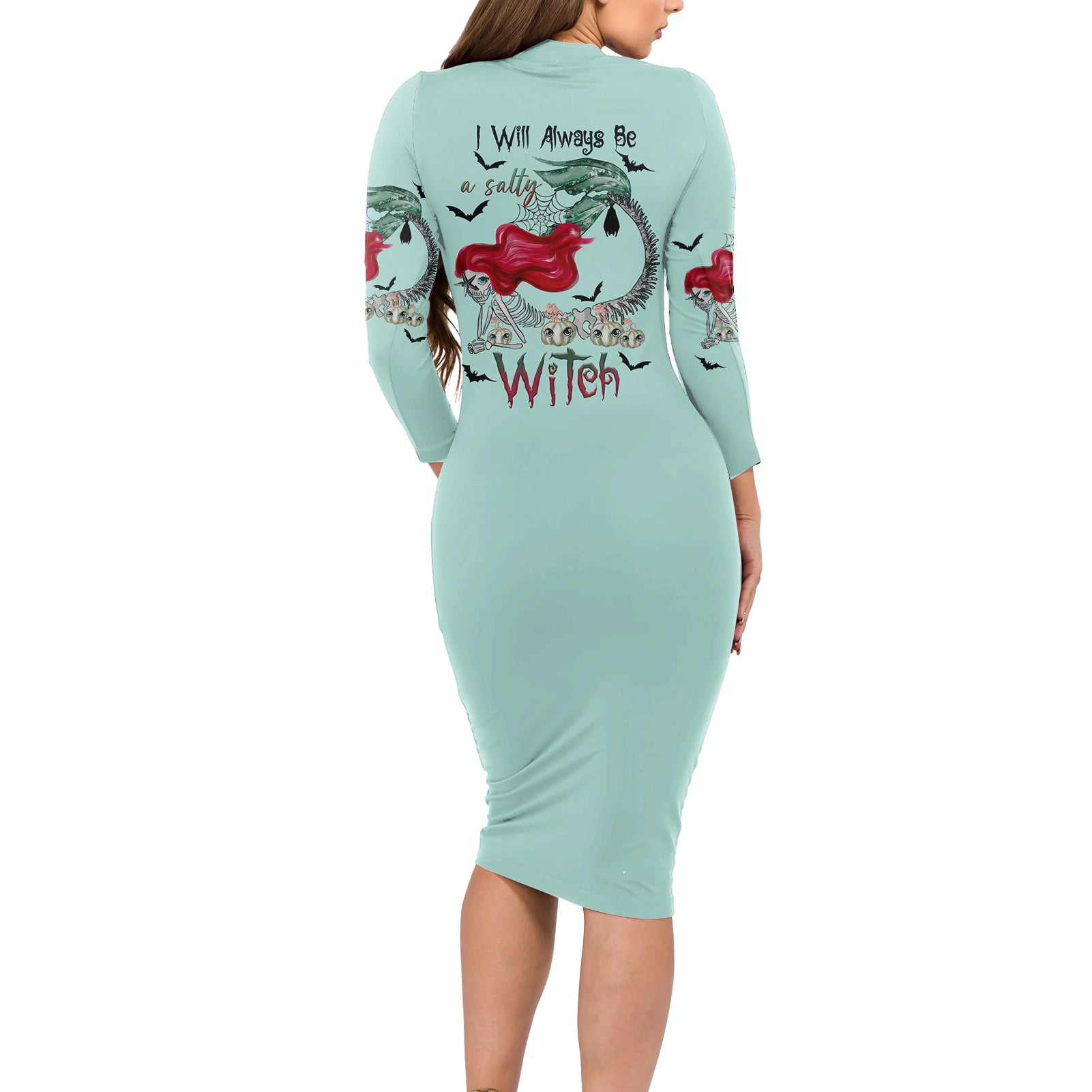 salty-witch-mermaid-halloween-long-sleeve-bodycon-dress