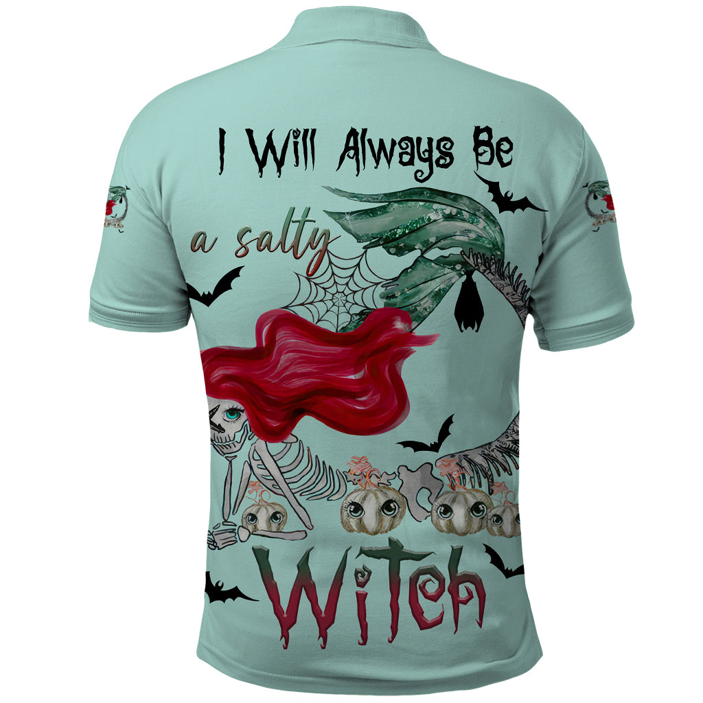 salty-witch-mermaid-halloween-polo-shirt