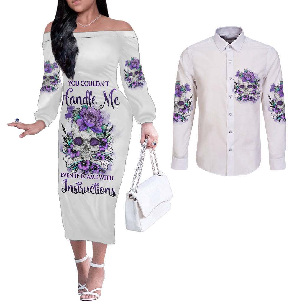 you-couldnt-handle-me-skul-couples-matching-off-the-shoulder-long-sleeve-dress-and-long-sleeve-button-shirt