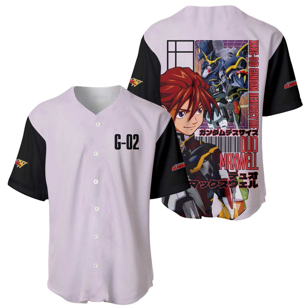 Deathscythe x Duo Maxwell Gundam Wing Endless Waltz Baseball Jersey Anime Style