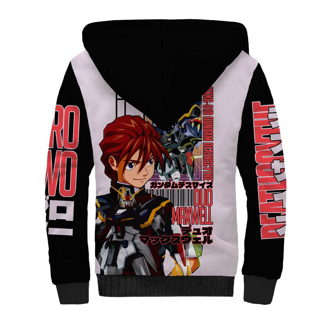 Deathscythe x Duo Maxwell Gundam Wing Endless Waltz Sherpa Hoodie Anime Style