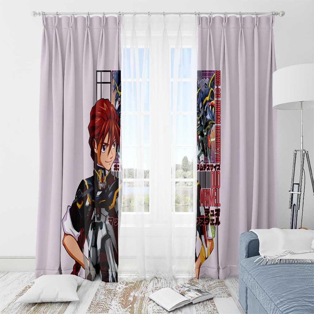 Deathscythe x Duo Maxwell Gundam Wing Endless Waltz Window Curtain Anime Style