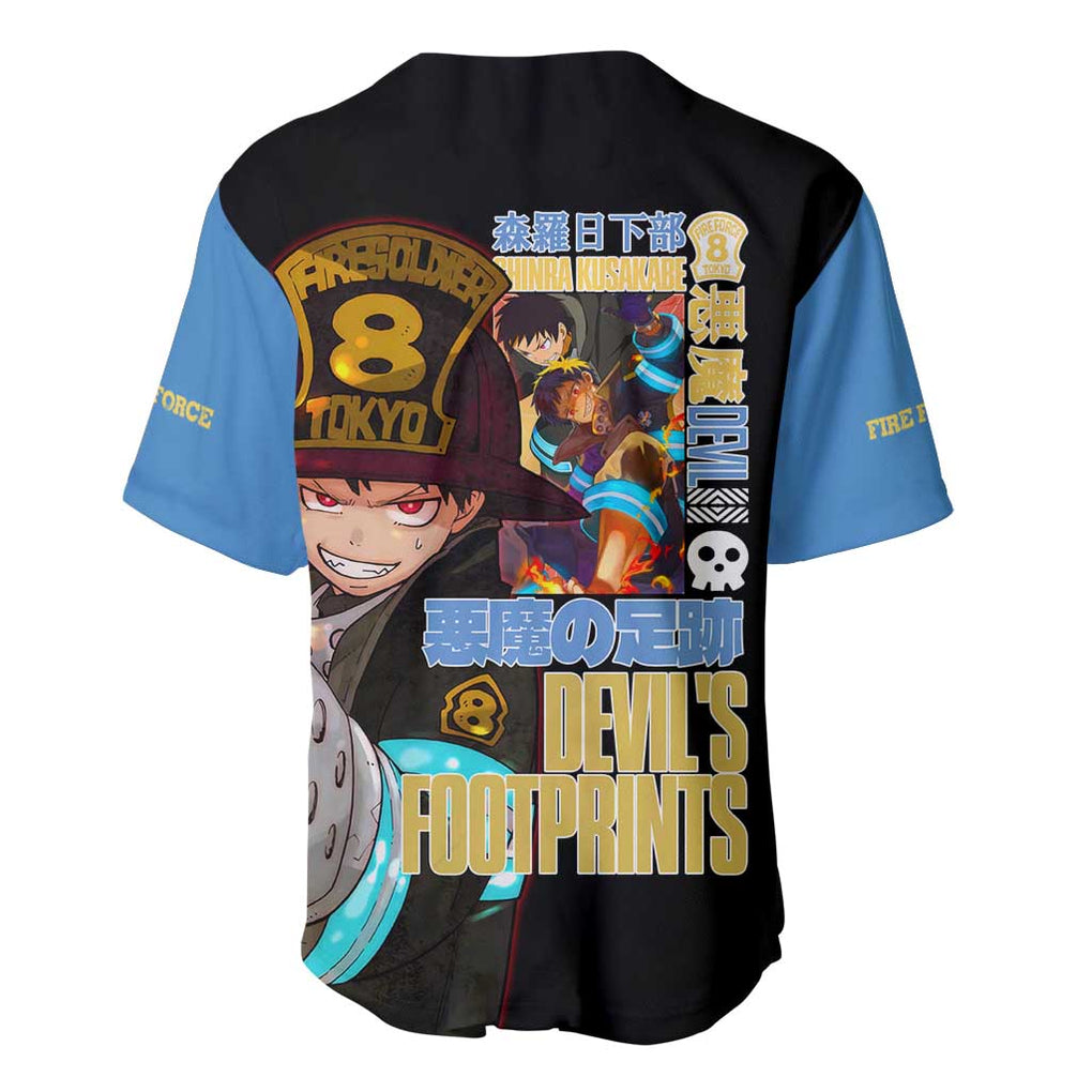 Shinra Kusakabe Fire Force Baseball Jersey Anime Style