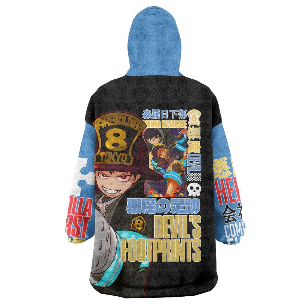 Shinra Kusakabe Fire Force Wearable Blanket Hoodie Anime Style