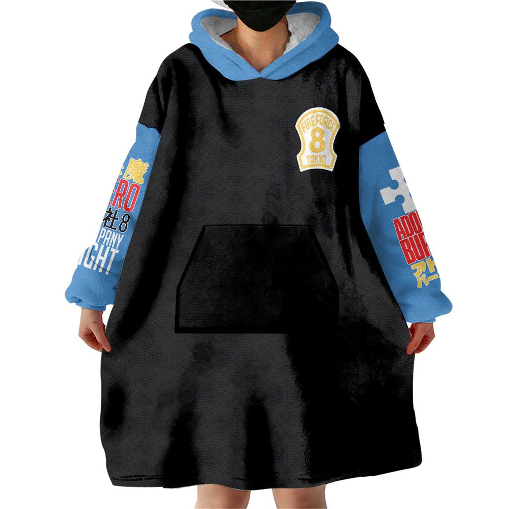Shinra Kusakabe Fire Force Wearable Blanket Hoodie Anime Style