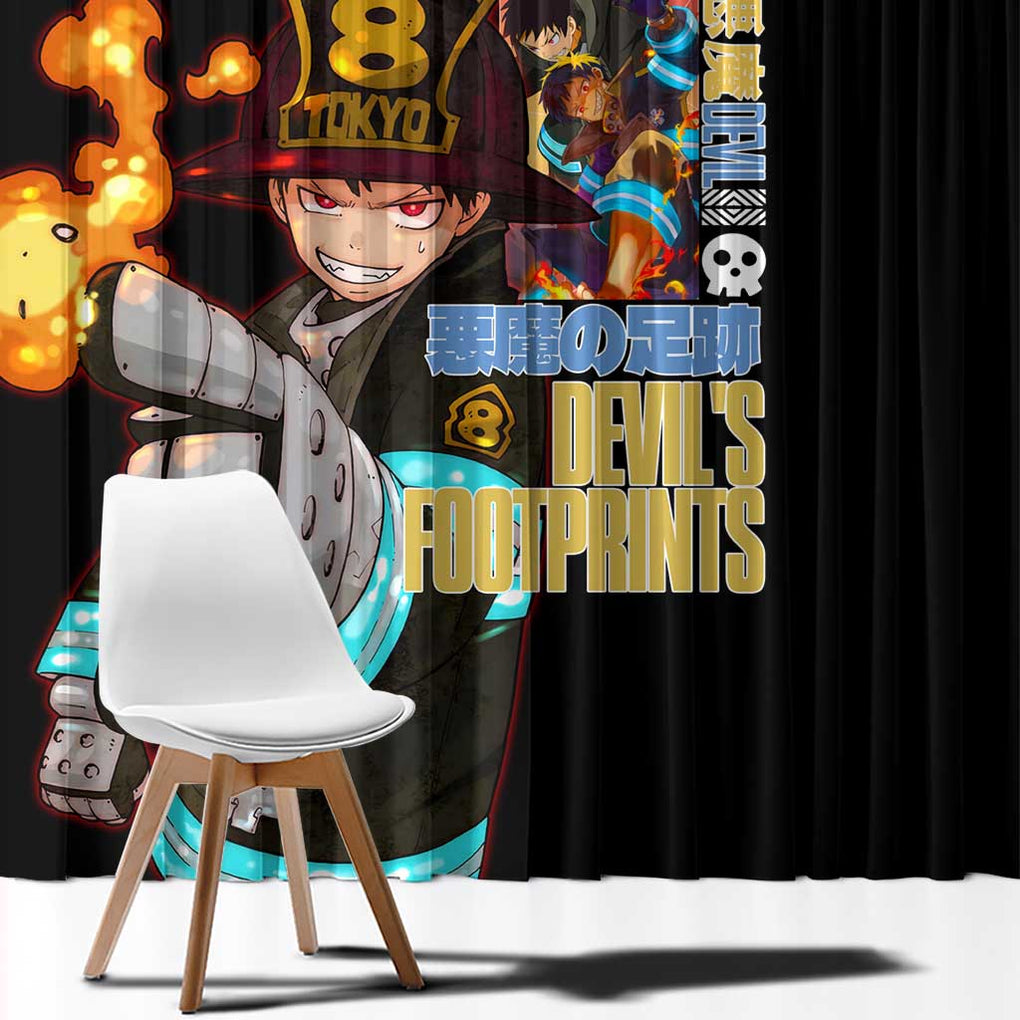 Shinra Kusakabe Fire Force Window Curtain Anime Style