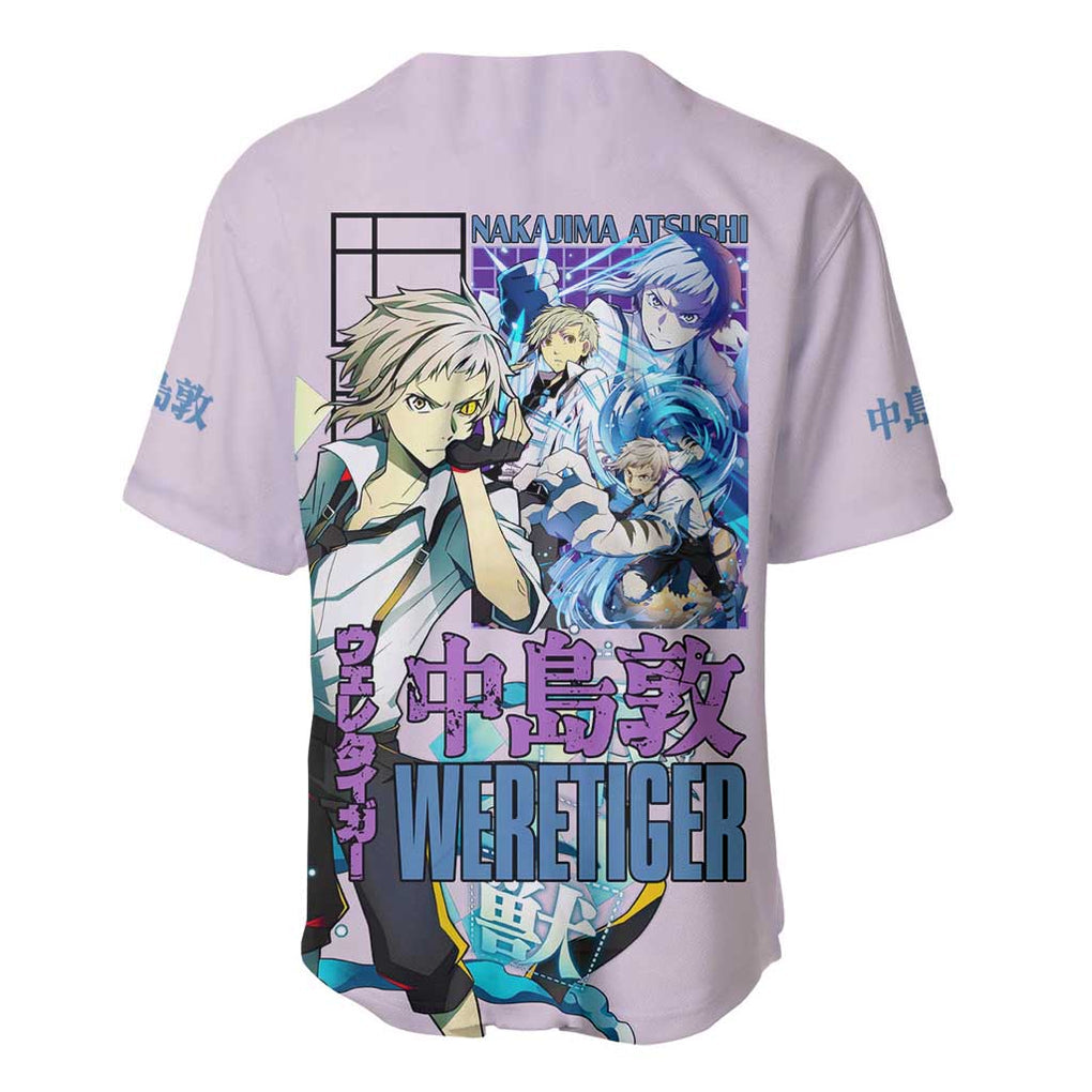 Nakajima Atsushi Bungou Stray Dogs Baseball Jersey Anime Style