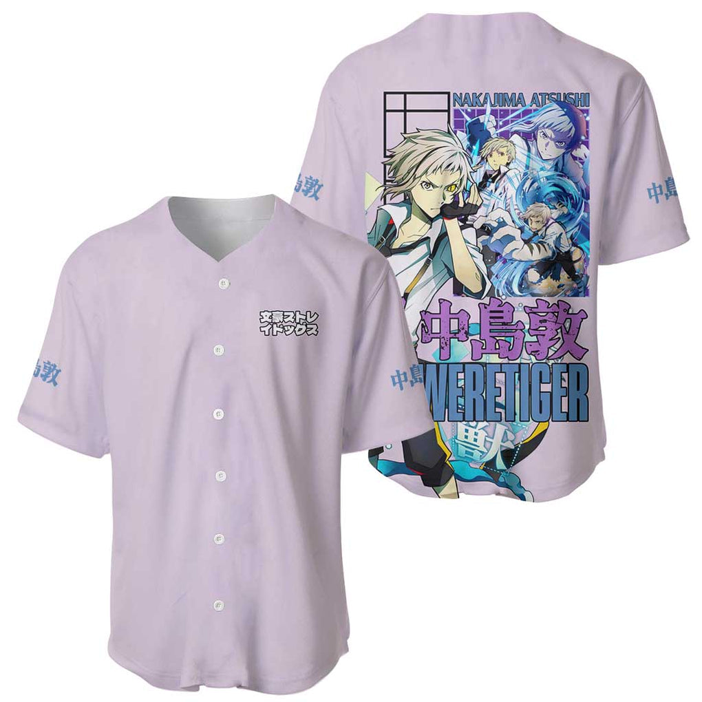 Nakajima Atsushi Bungou Stray Dogs Baseball Jersey Anime Style