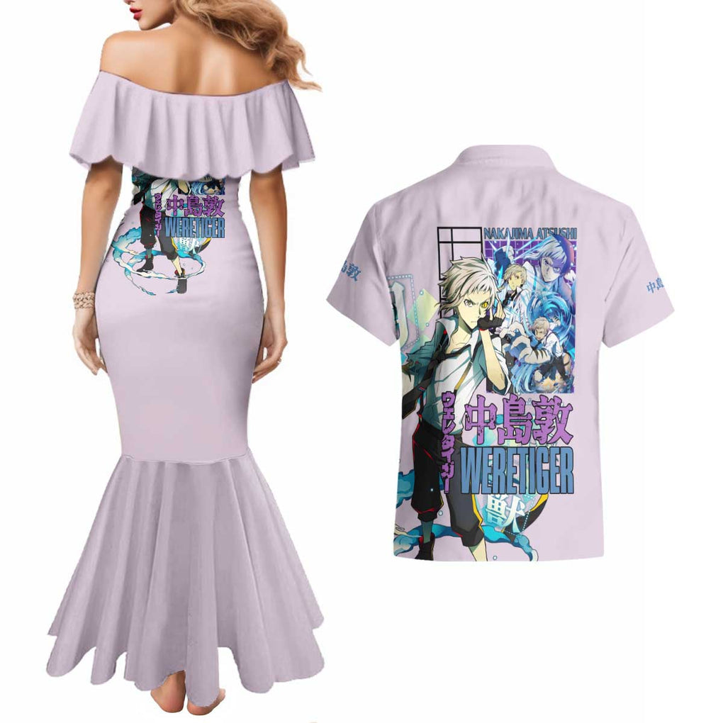 Nakajima Atsushi Bungou Stray Dogs Couples Matching Mermaid Dress and Hawaiian Shirt Anime Style