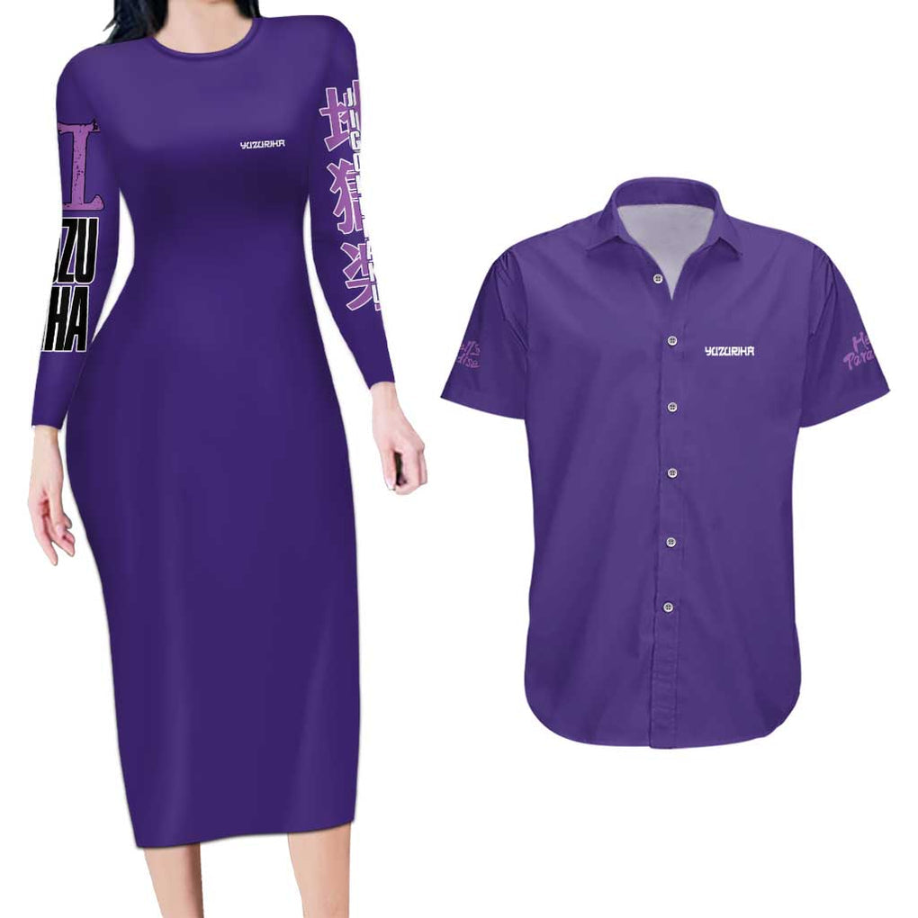 Yuzuriha Hell’s Paradise Couples Matching Long Sleeve Bodycon Dress and Hawaiian Shirt Anime Style