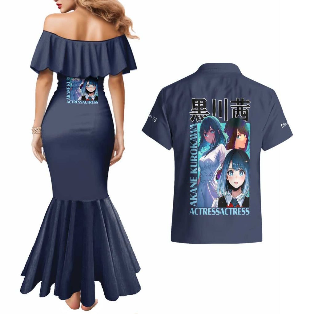 Akane Kurokawa Oshi no Ko Couples Matching Mermaid Dress and Hawaiian Shirt Anime Style