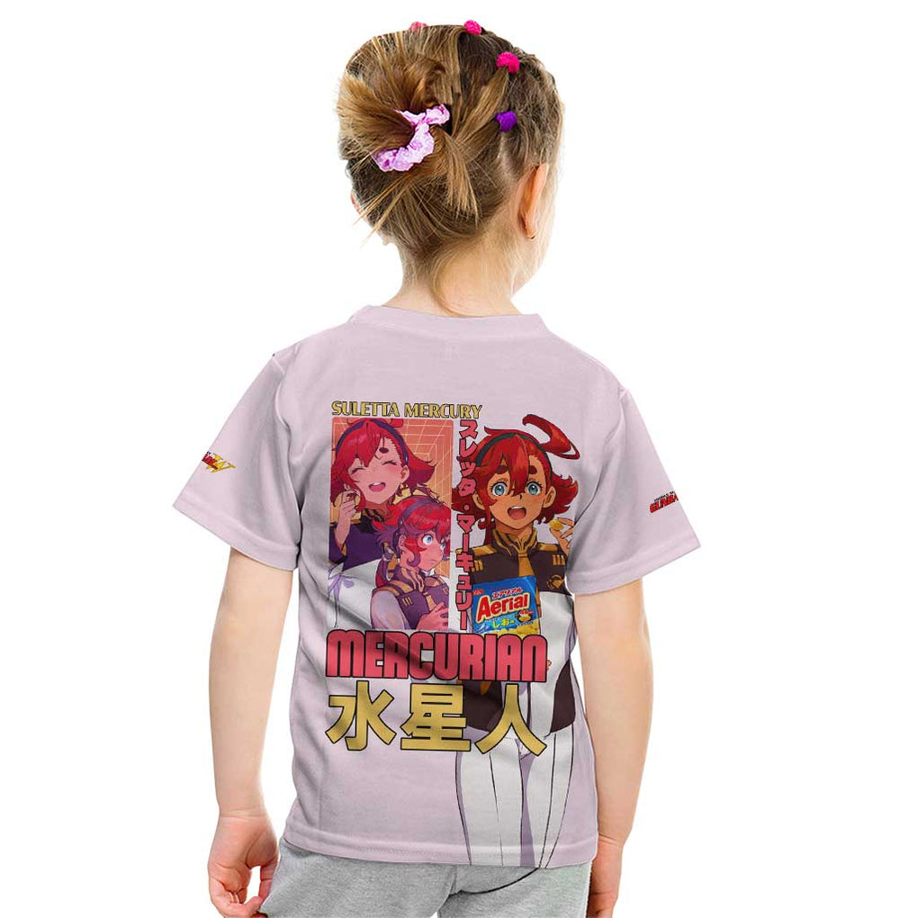 Suletta Mercury Gundam Witch from Mercury Kid T Shirt Anime Style