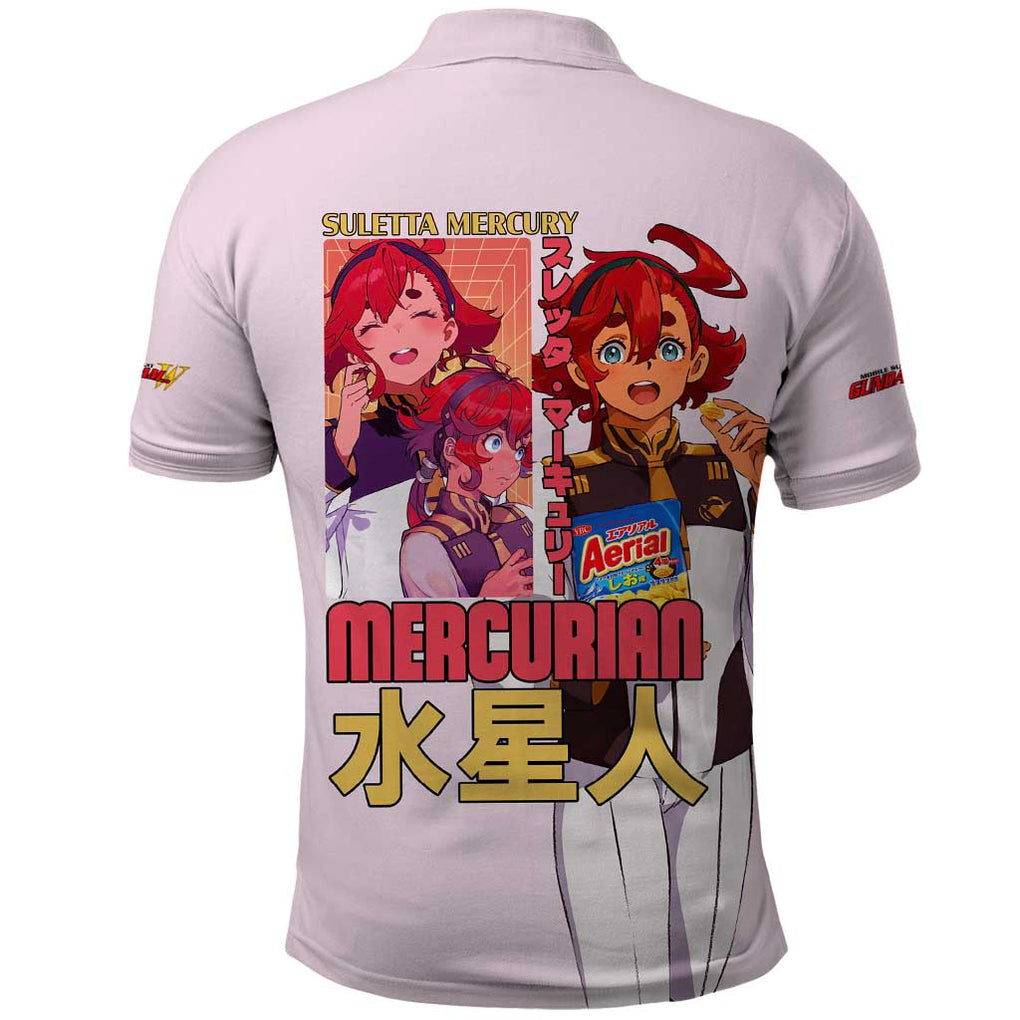 Suletta Mercury Gundam Witch from Mercury Polo Shirt Anime Style